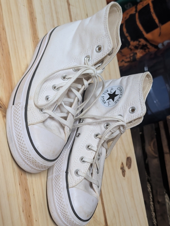 Converse Shoes - Converse White High Top Canvas Sneakers